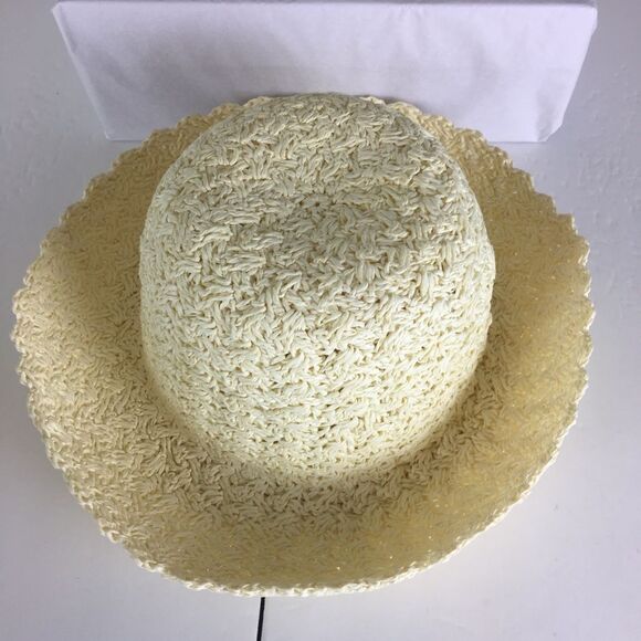 Womens Summer Prairie Ivory Roll Up Hat Country Style - Picture 5 of 7